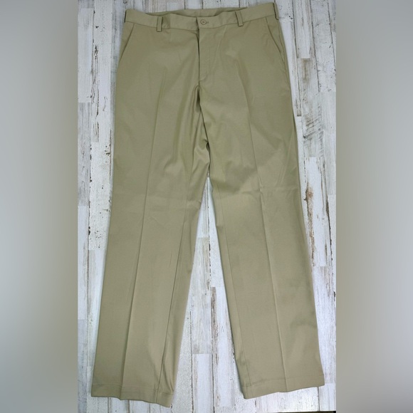 Nike Golf Pants Mens 36x34 Pleated Dri-Fit Tan - Picture 2 of 11